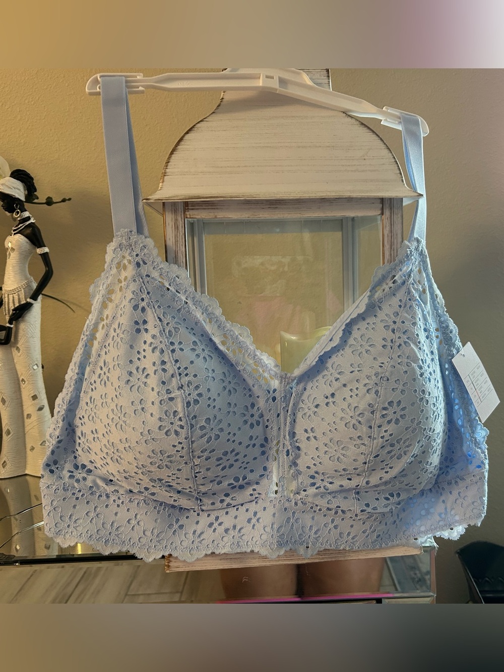 Lace Bralette - Light Blue Comfort Support